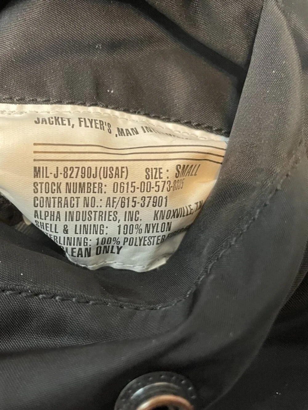 Alpha Industries MA-1 Bomber Jacket Blood Chit Limited Edition Black USAF Small - Picture 5 of 10